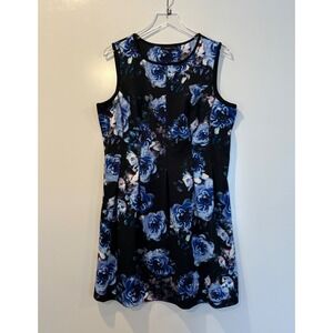 Apt 9 Womens Blue Floral Scuba Fit and Flare Sleeveless Dress Womens Size XL NWT
